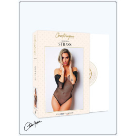 Body noir avec manches 3/4 - Le Numéro 2 - Collection Strass - CM98003